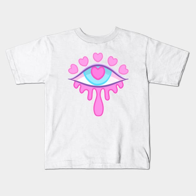 Heart Eyes Kids T-Shirt by RileyOMalley